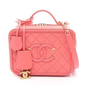 Chanel CC Figley Vanity Bag, 2-Way Shoulder Bag/Handbag, Caviar Skin (Grained...